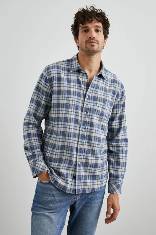 Rails Shirts Men WYATT SHIRT Navy Sorghum Oxford