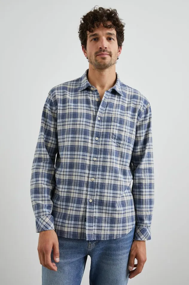 Rails Shirts Men WYATT SHIRT Navy Sorghum Oxford