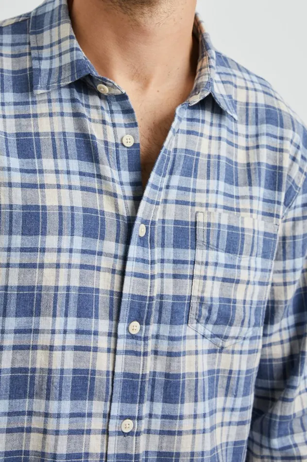 Rails Shirts Men WYATT SHIRT Navy Sorghum Oxford