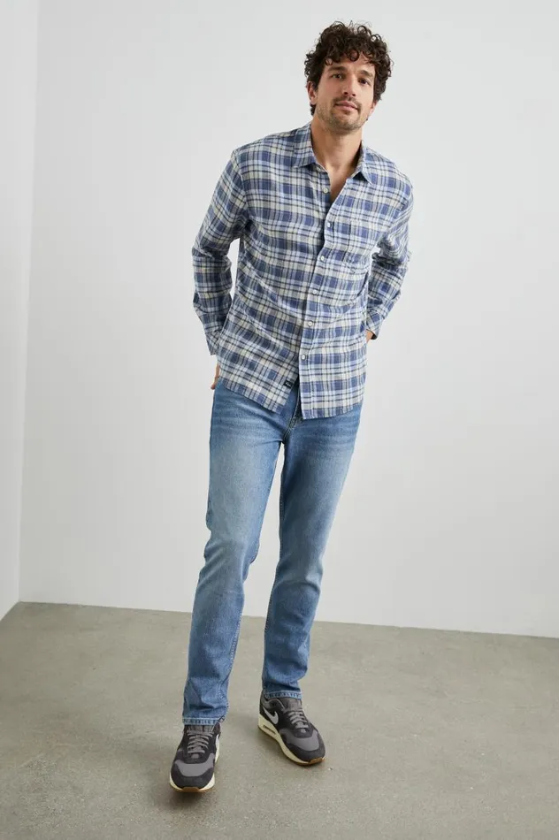 Rails Shirts Men WYATT SHIRT Navy Sorghum Oxford