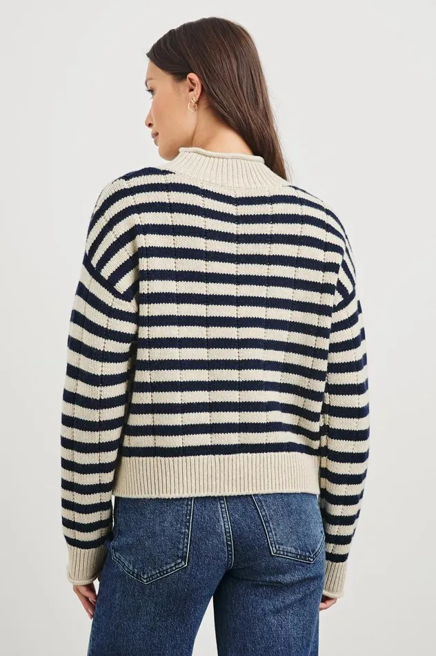 Rails Sweaters Women CORRINE SWEATER Oat Navy Stripe