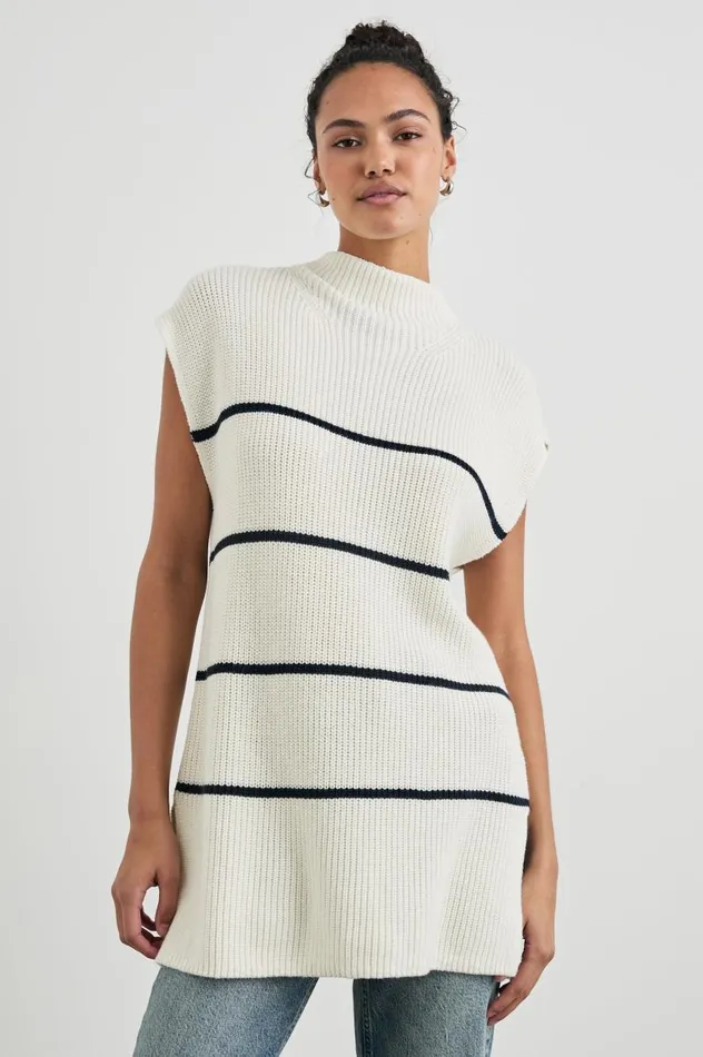 Rails Sweaters Women ETTA SWEATER Ivory Navy Stripe