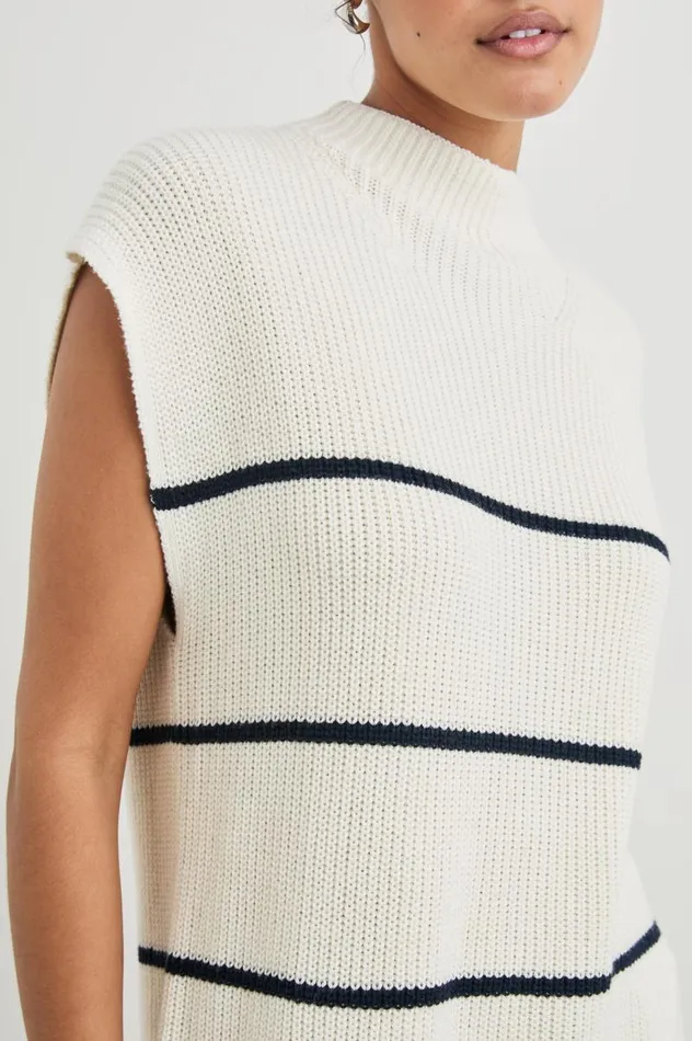 Rails Sweaters Women ETTA SWEATER Ivory Navy Stripe