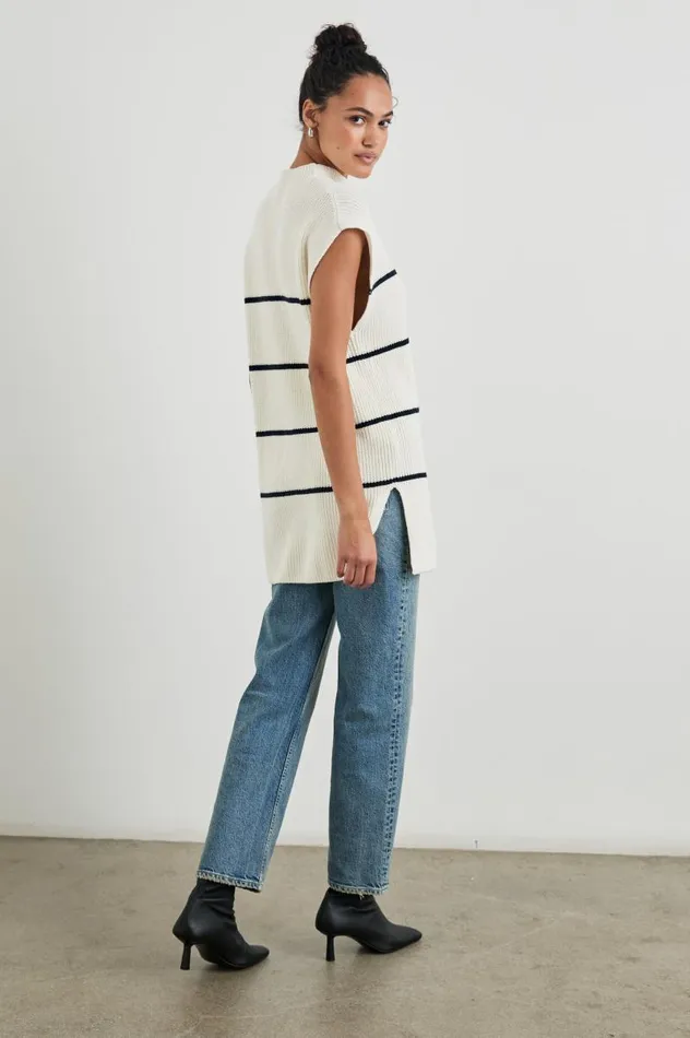 Rails Sweaters Women ETTA SWEATER Ivory Navy Stripe