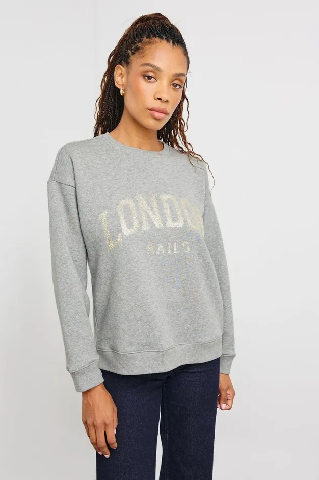Rails Sweaters Women THE VARSITY SWEATSHIRT London Glitter