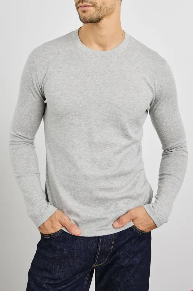 Rails TShirts and Thermals Men QUENTIN COTTON CASHMERE LONG SLEEVE TEE Heather Grey