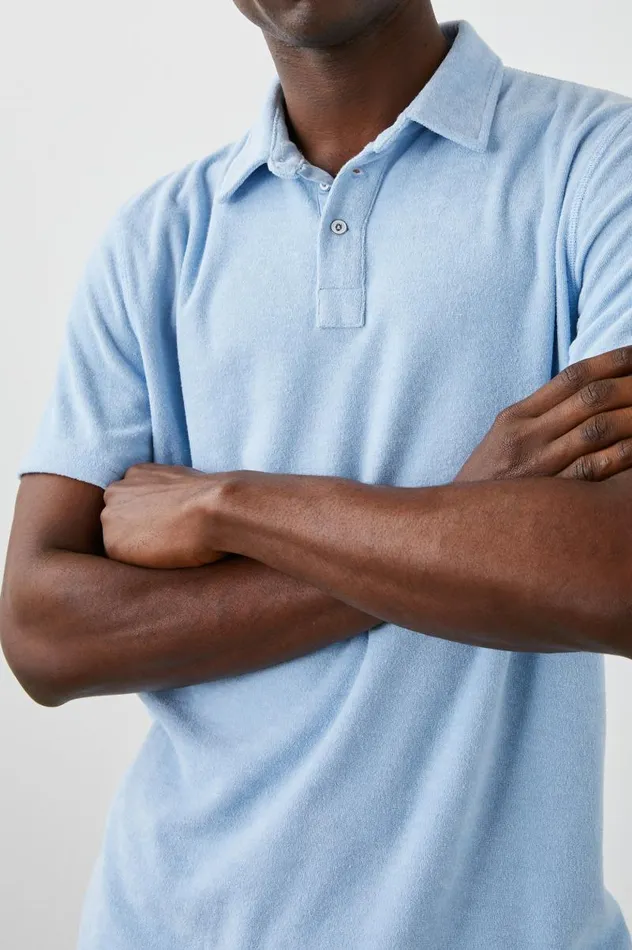 Rails TShirts and Thermals Men RHEN POLO SHIRT Terry Chambray Blue