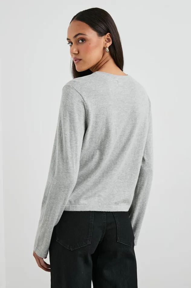 Rails Tees and Tanks Women COTTON CASHMERE LONG SLEEVE TEE Heather Grey