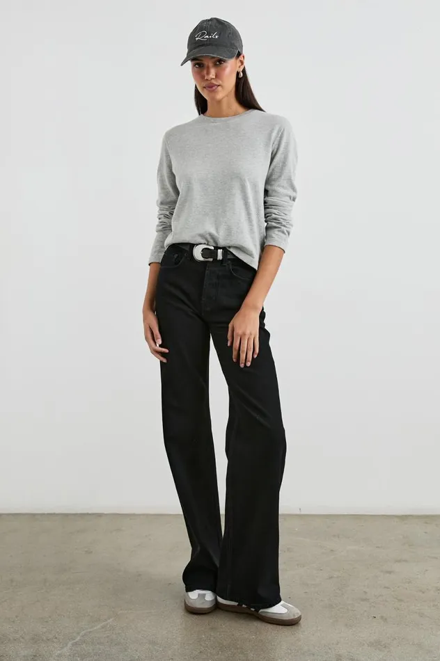 Rails Tees and Tanks Women COTTON CASHMERE LONG SLEEVE TEE Heather Grey