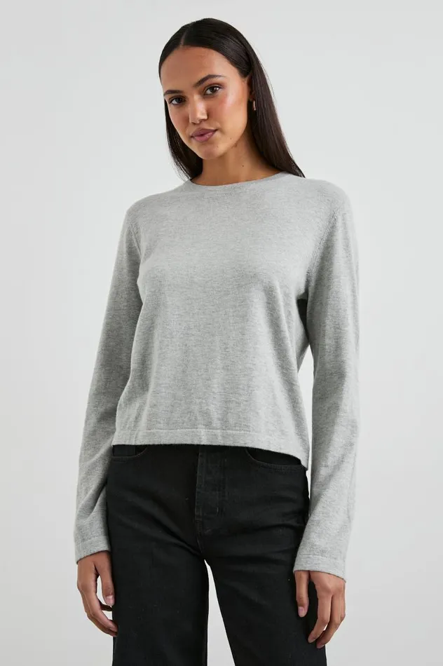 Rails Tees and Tanks Women COTTON CASHMERE LONG SLEEVE TEE Heather Grey