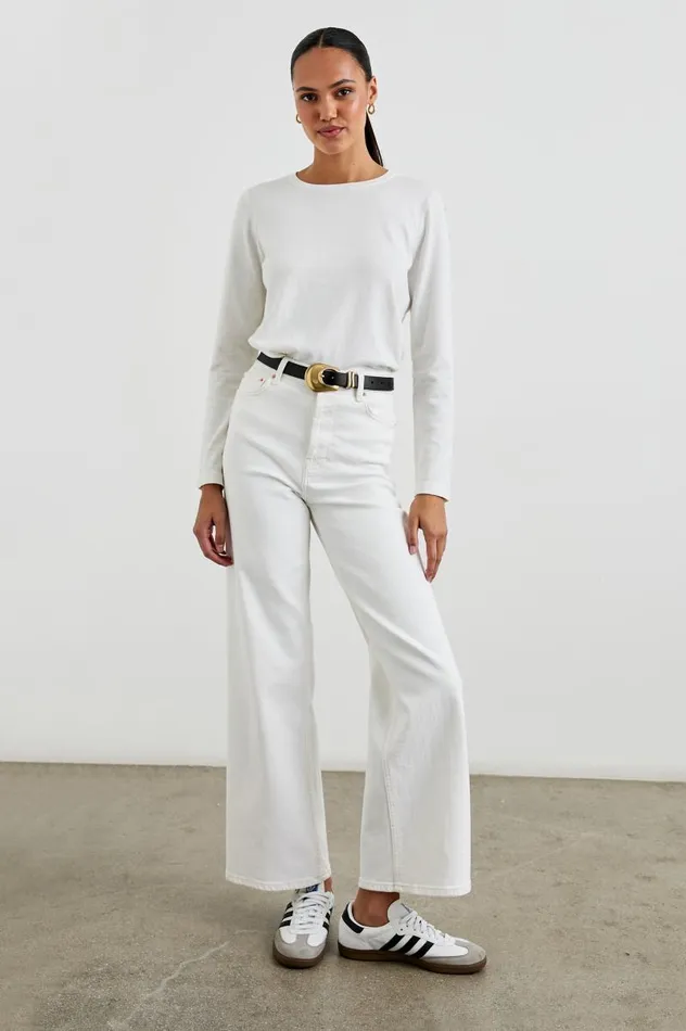 Rails Tees and Tanks Women COTTON CASHMERE LONG SLEEVE TEE White