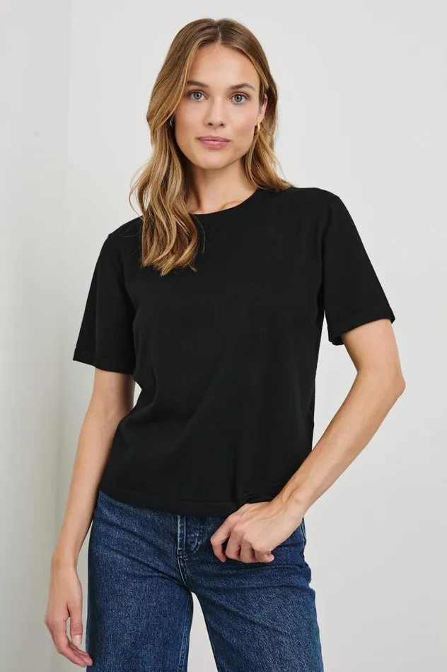 Rails Tees and Tanks Women COTTON CASHMERE TSHIRT Black