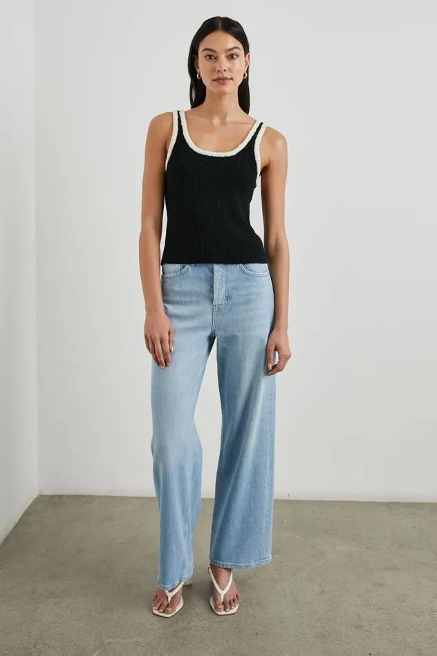 Rails Tops Women ALBIE TANK Black White Contrast