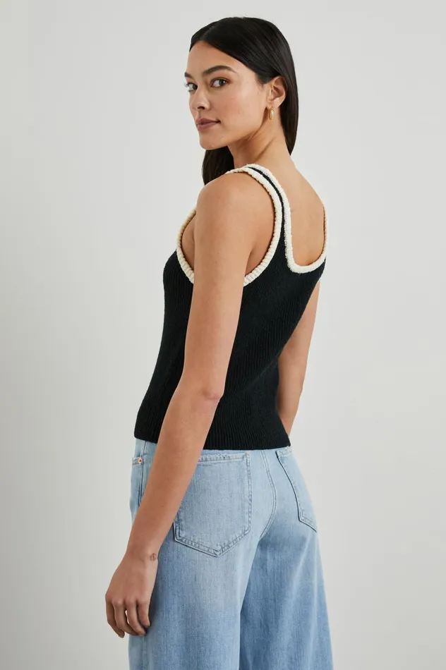 Rails Tops Women ALBIE TANK Black White Contrast