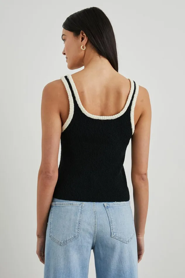 Rails Tops Women ALBIE TANK Black White Contrast