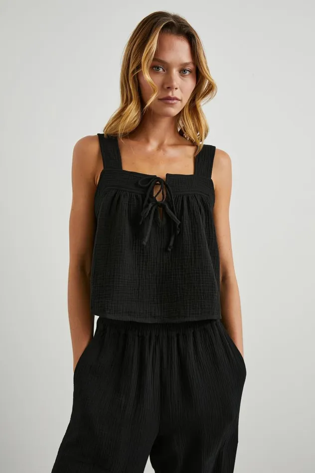 Rails Tops Women ENYA TOP Black Gauze
