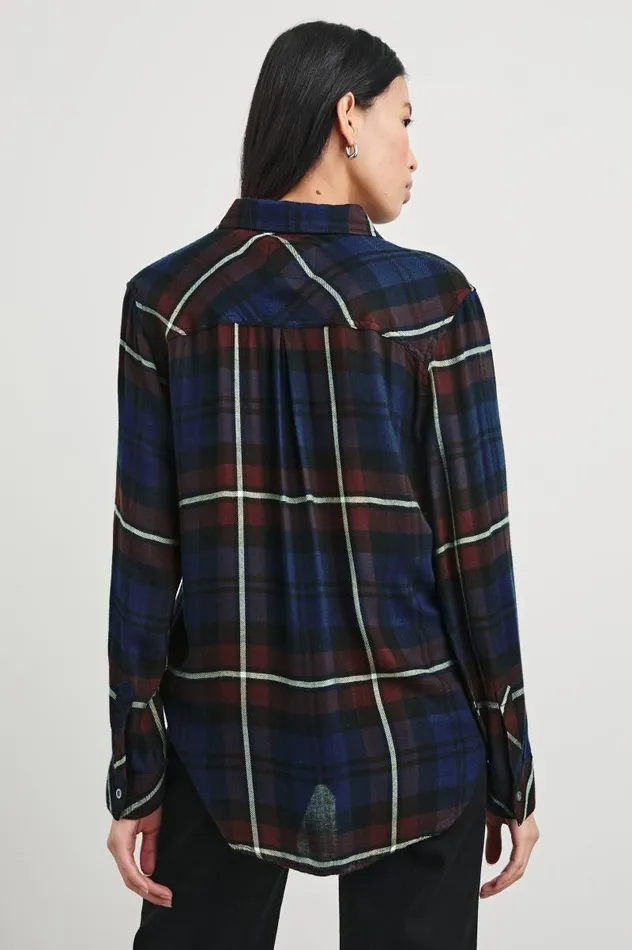 Rails Tops Women HUNTER SHIRT Chestnut Birch Navy