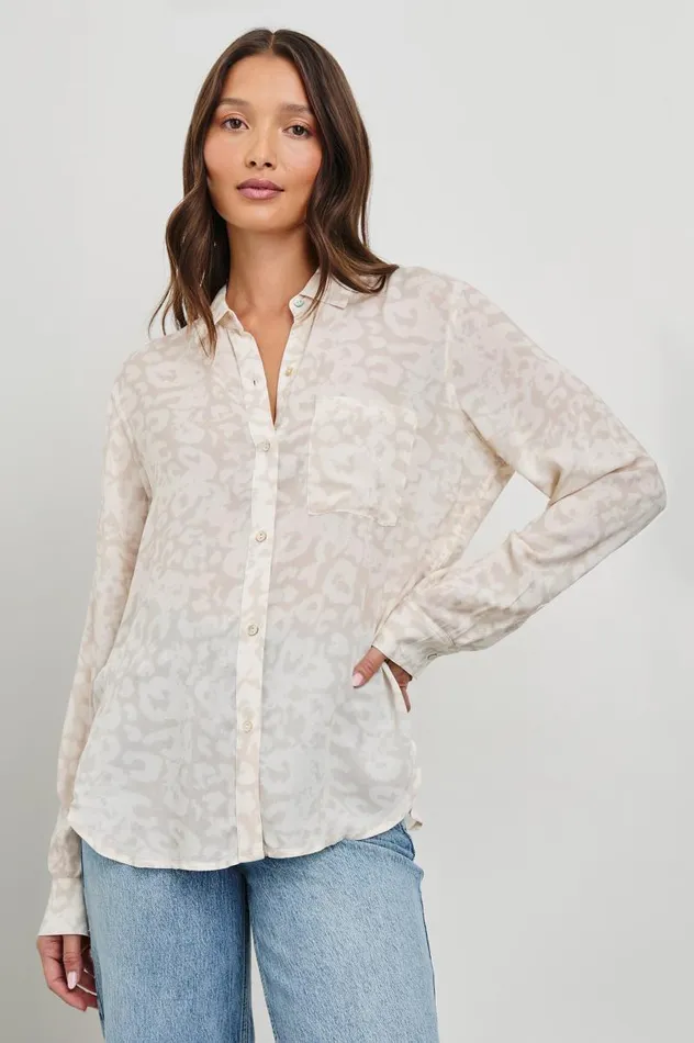 Rails Tops Women JOSEPHINE SHIRT Sand Diffused Cheetah