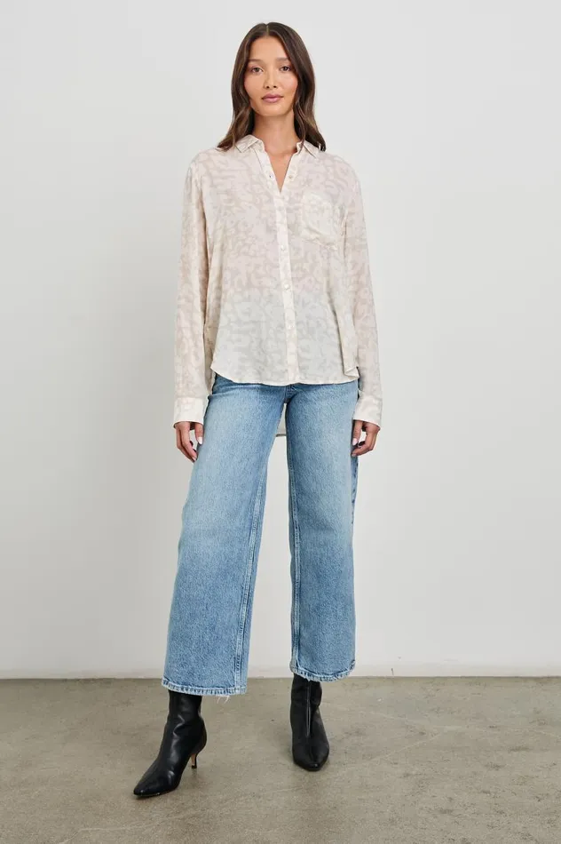 Rails Tops Women JOSEPHINE SHIRT Sand Diffused Cheetah
