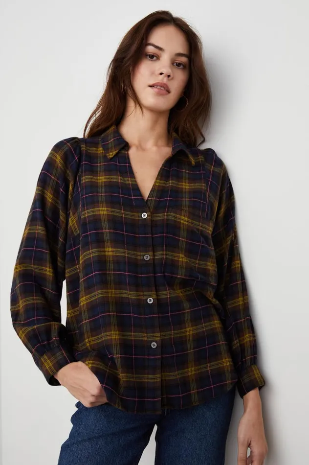 Rails Tops Women LAUREN SHIRT Navy Hazelnut Pink