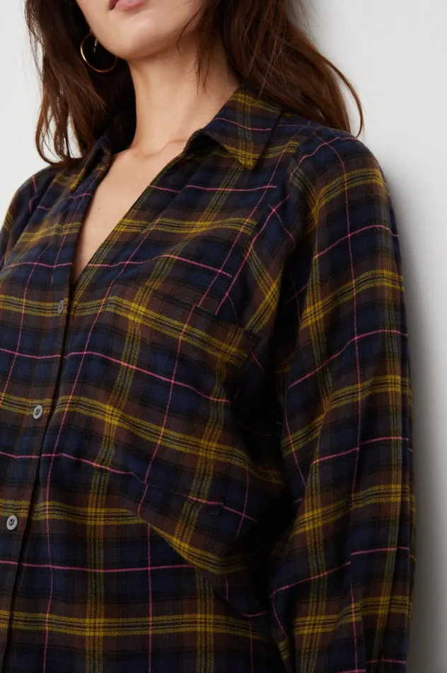 Rails Tops Women LAUREN SHIRT Navy Hazelnut Pink