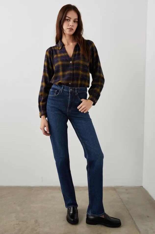 Rails Tops Women LAUREN SHIRT Navy Hazelnut Pink