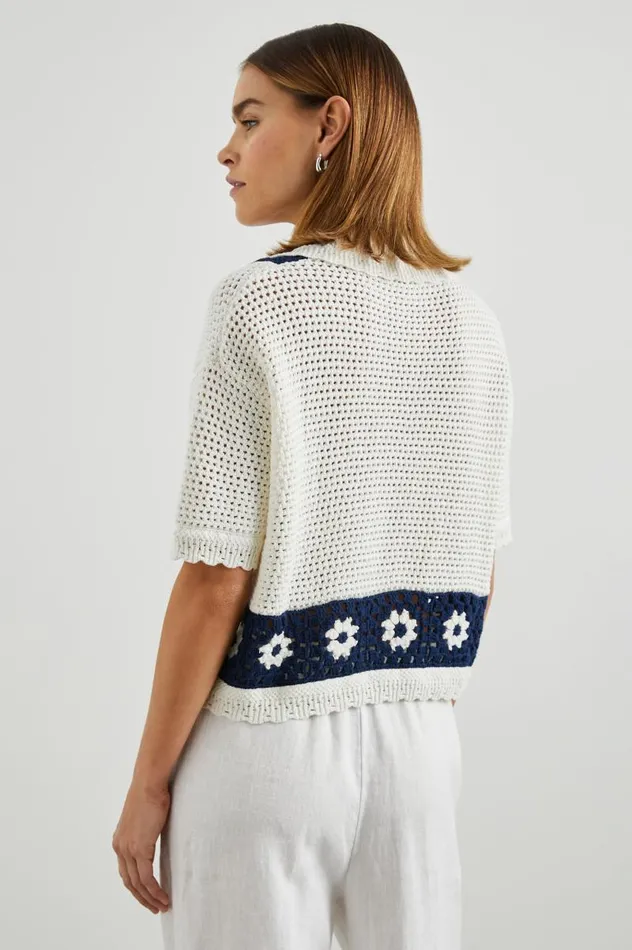 Rails Tops Women MILAN TOP Navy Crochet Daisies