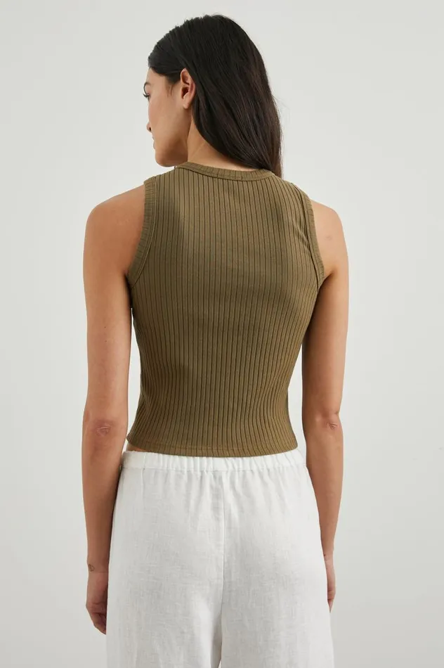 Rails Tops Women THE RACER TANK Olive