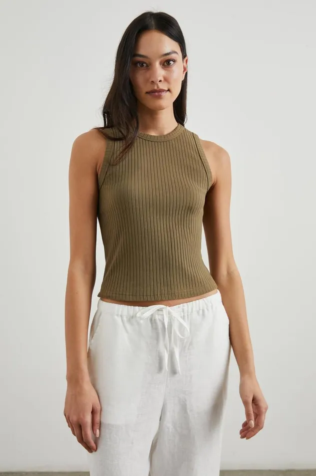 Rails Tops Women THE RACER TANK Olive