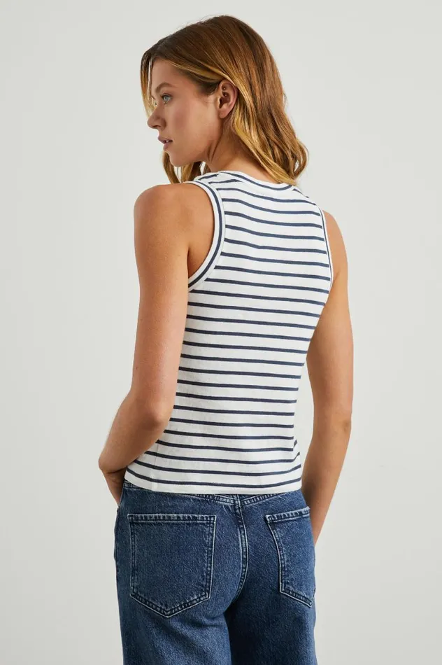 Rails Tops Women THE RACER TANK Sailor Stripe Navy