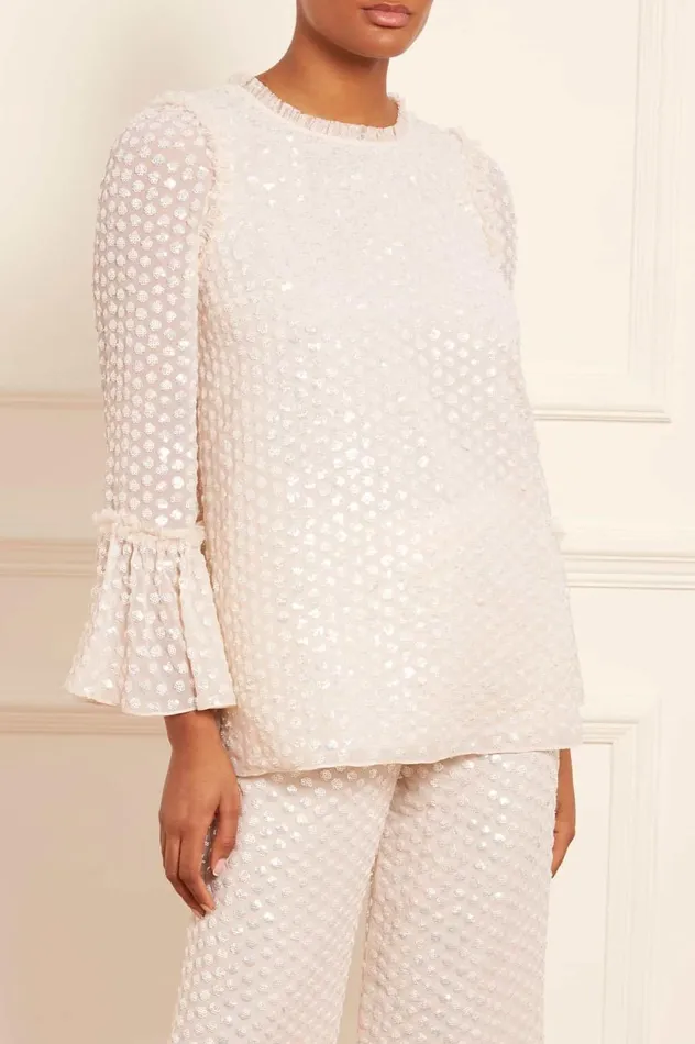 Raindrop Gloss Tunic Champagne Women Needle and Thread Tops