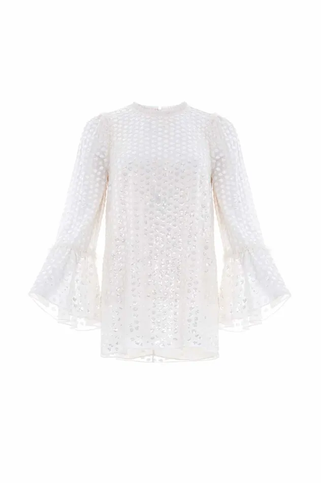 Raindrop Gloss Tunic Champagne Women Needle and Thread Tops