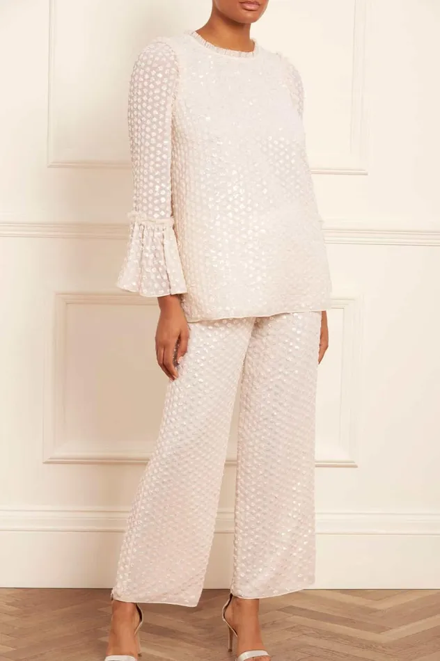 Raindrop Gloss Tunic Champagne Women Needle and Thread Tops