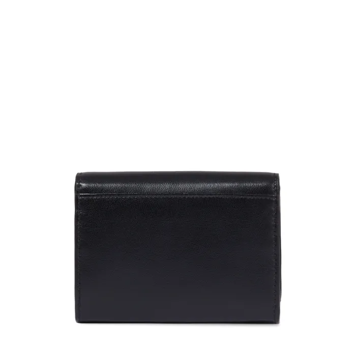 Rectangular Flap Compact Wallet Black Women Lancel Purse