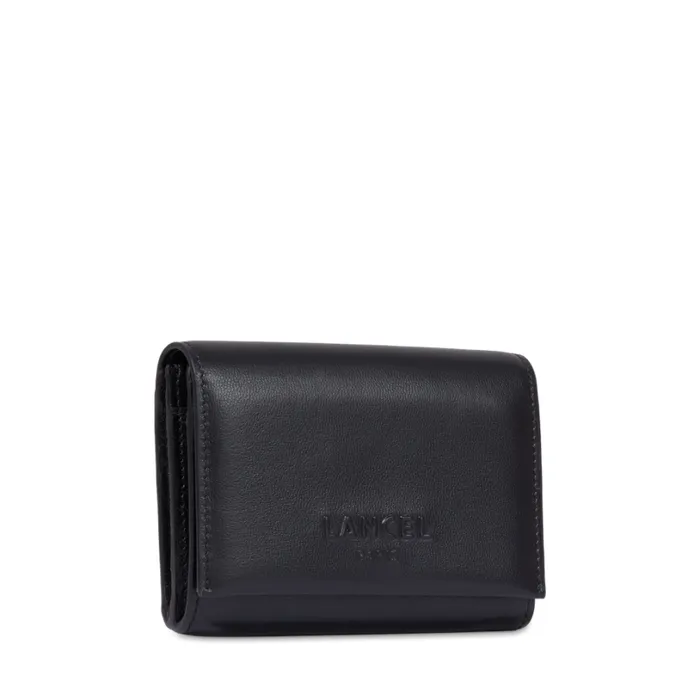 Rectangular Flap Compact Wallet Black Women Lancel Purse