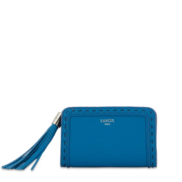 Rectangular Zip Compact Wallet Cobalt Women Lancel Purse