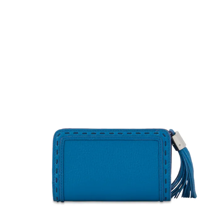 Rectangular Zip Compact Wallet Cobalt Women Lancel Purse