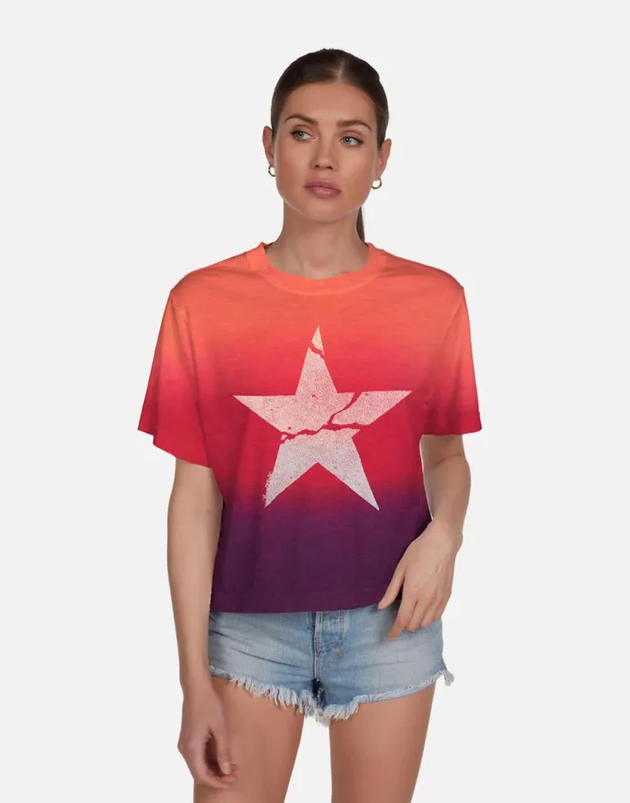 Rue Cracked Star Malibu Skies Women039s Lauren Moshi Short Sleeve