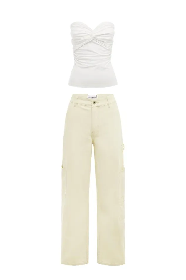 Runaway The Label Basic Shop SATARI STRAPLESS TOP 8211 WHITE