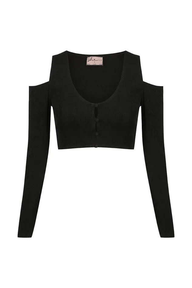 Runaway The Label Crops Shop Moss Top 8211 Black Runaway The Label Crops Shop Moss Top 8211 Black