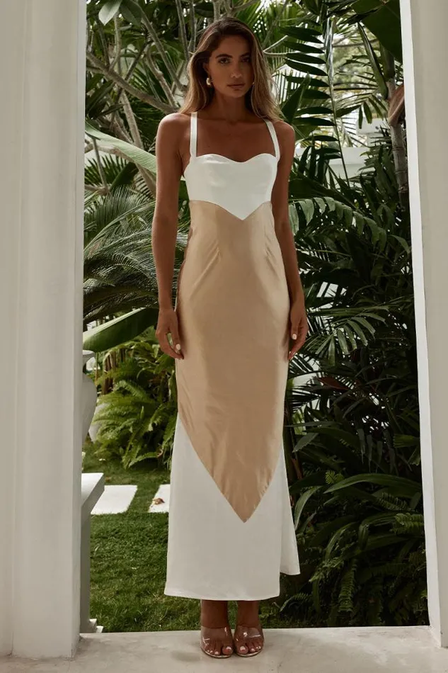 Runaway The Label Maxi Shop EVITA MAXI DRESS 8211 WHITESAND