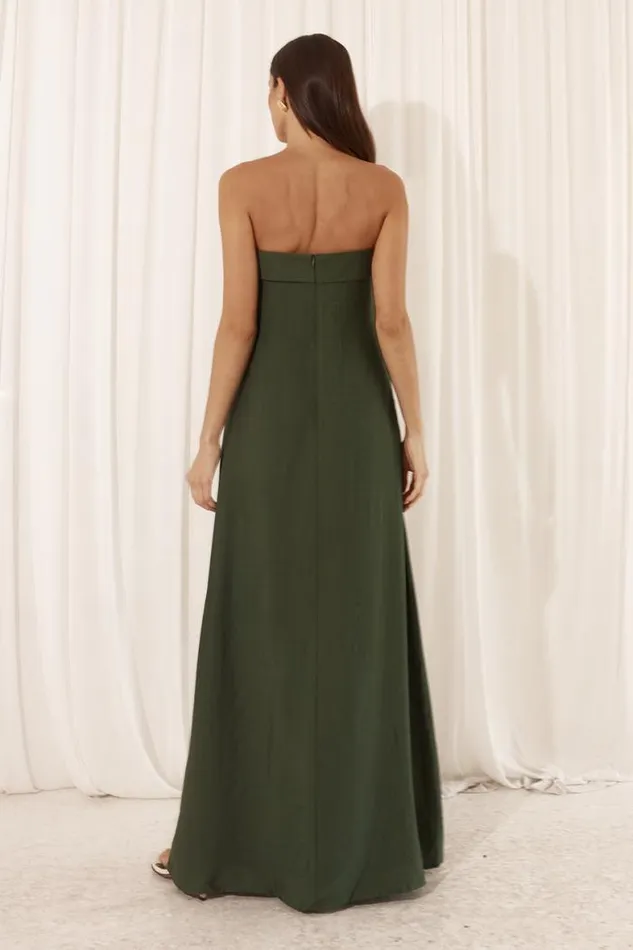Runaway The Label Maxi Shop SAPHIRA MAXI DRESS 8211 KHAKI