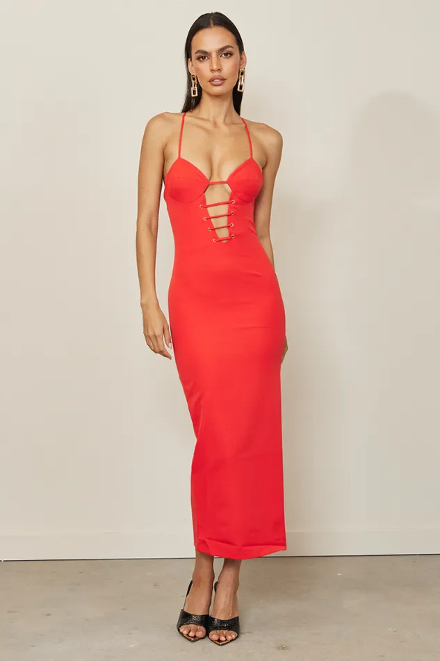 Runaway The Label Midi Shop Dante Dress 8211 Fire Runaway The Label Midi Shop Dante Dress 8211 Fire
