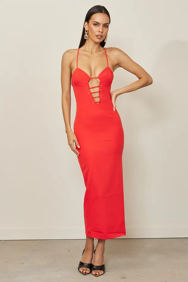 Runaway The Label Midi Shop Dante Dress 8211 Fire Runaway The Label Midi Shop Dante Dress 8211 Fire