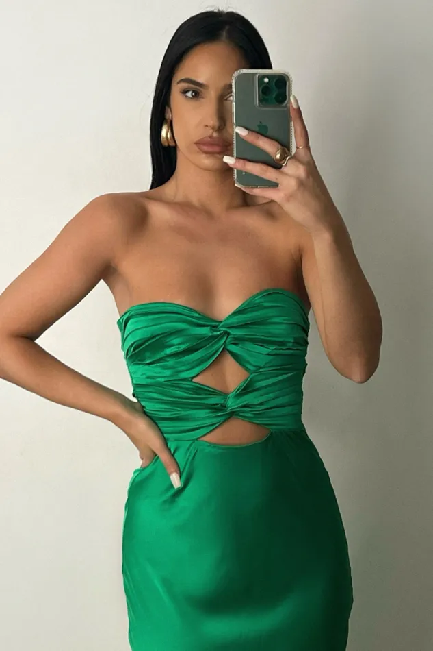 Runaway The Label Midi Shop MICH SLIP DRESS 8211 EMERALD