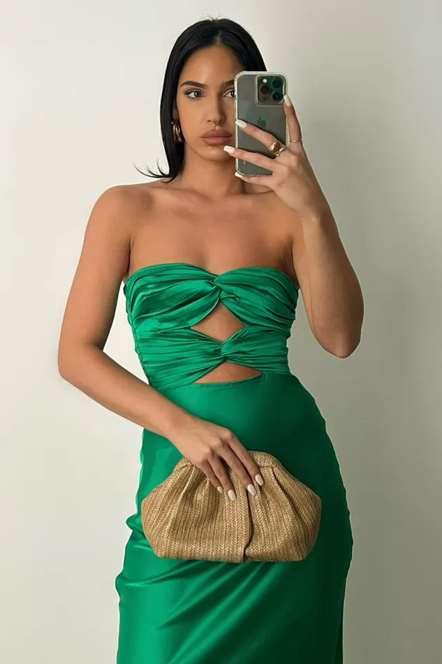 Runaway The Label Midi Shop MICH SLIP DRESS 8211 EMERALD