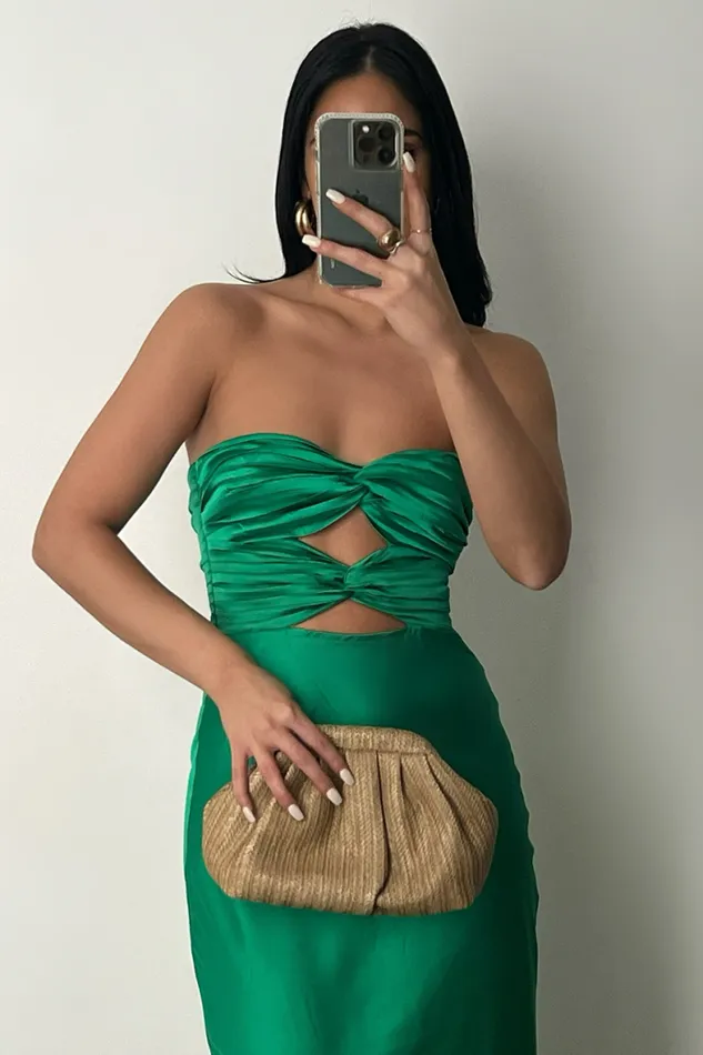 Runaway The Label Midi Shop MICH SLIP DRESS 8211 EMERALD