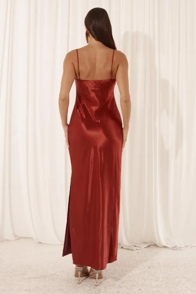 Runaway The Label Midi Shop SIREN SLIP DRESS 8211 RUBY