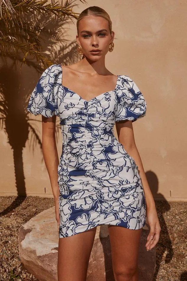 Runaway The Label Mini Shop KELANI MINI DRESS 8211 NAVY FLORAL