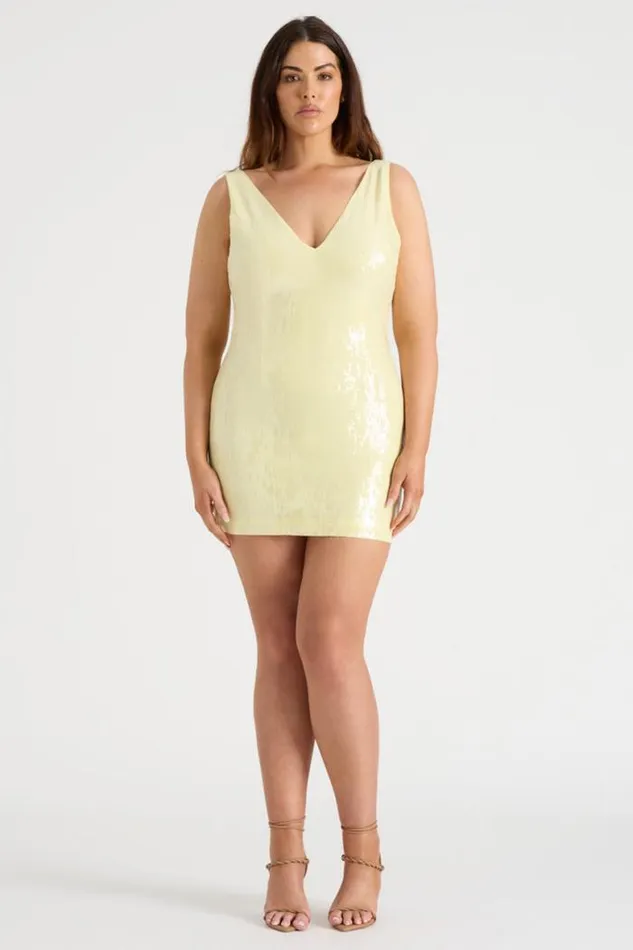 Runaway The Label Mini Shop THE SEQUIN MINI DRESS 8211 BUTTER